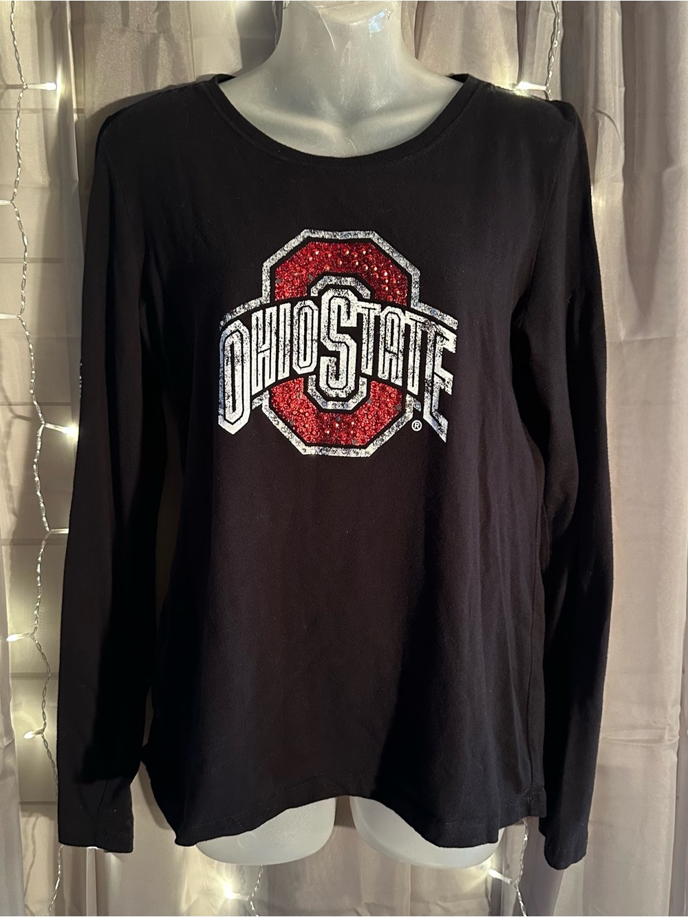 OHIO STATE Buckeyes Black rhinestone shirt XL Athletic Cut CAMPUS COTURE
